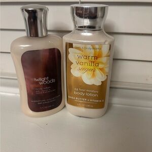 Set of 2 Body Lotion. Twilight Woods and Warn Vanilla Sugar Sent